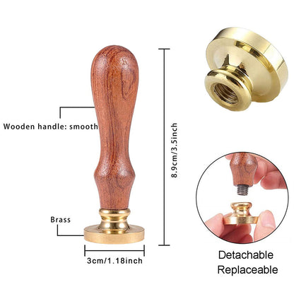 CRASPIRE Snail Wax Seal Stamp Mouse Vintage Sealing Wax Stamps Bellflower 30mm Removable Brass Head Sealing Stamp with Wooden Handle for Wedding Invitations Graduation Envelope Wrap