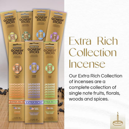 Gonesh Extra Rich Scented Incense Sticks, Non-Toxic 10” Slow Burn Aromatic Sticks, Lavender, 80 Pack