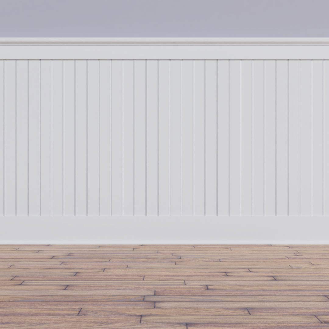 Ekena Millwork - WPKP104BBD, Deluxe Beadboard, 8' Length PVC Wainscoting Kit, 56" Height, White