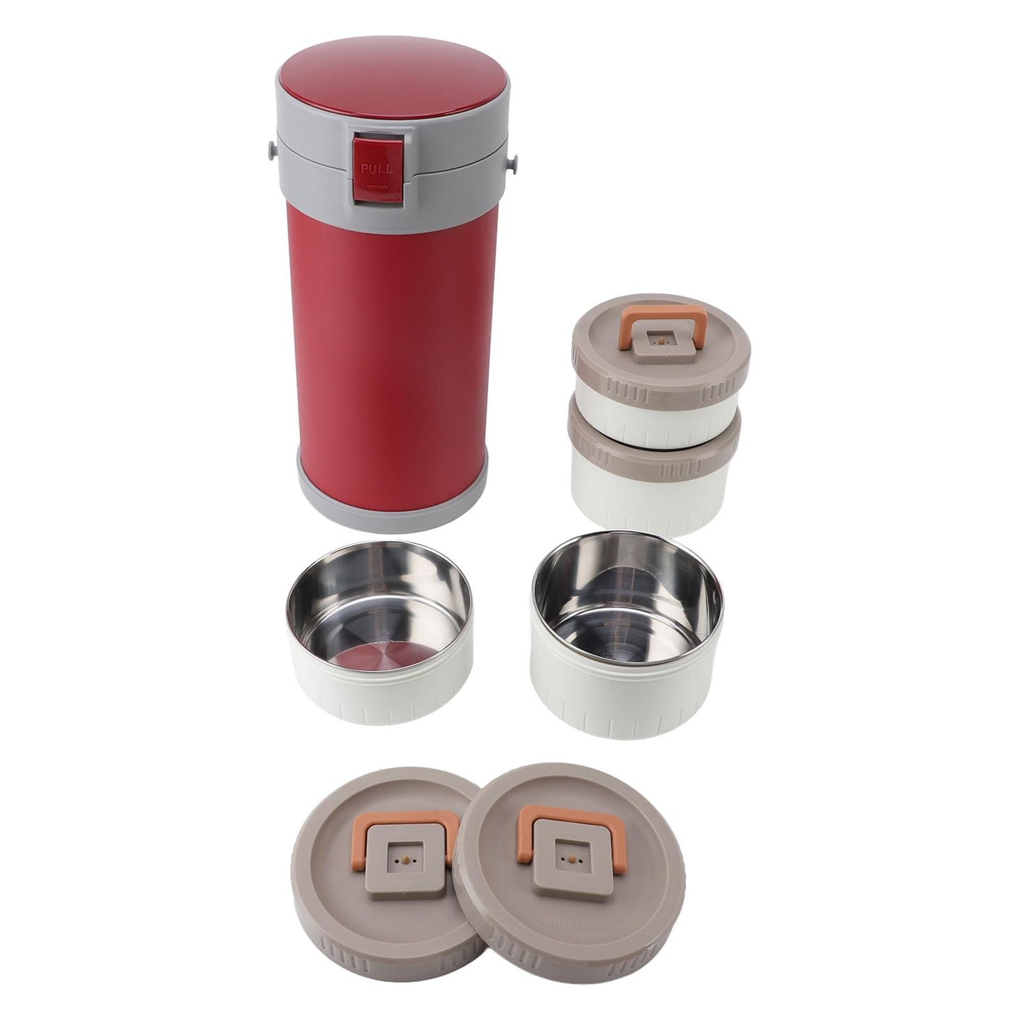 Oreilet for Hot Food, 304 Stainless Steel 2.9L Stackable Insulated Food Jar with 4 Tiers, Leak Proof Thermal Lunch Box Vacuum Carrier Soup Container for Office Outdoor