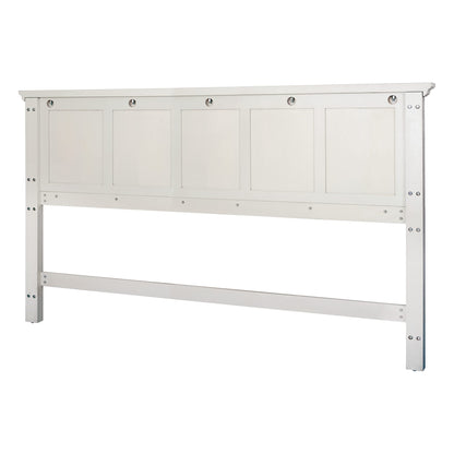 OSP Home Furnishings Farmhouse Basics King Headboard Only, Rustic White Finish