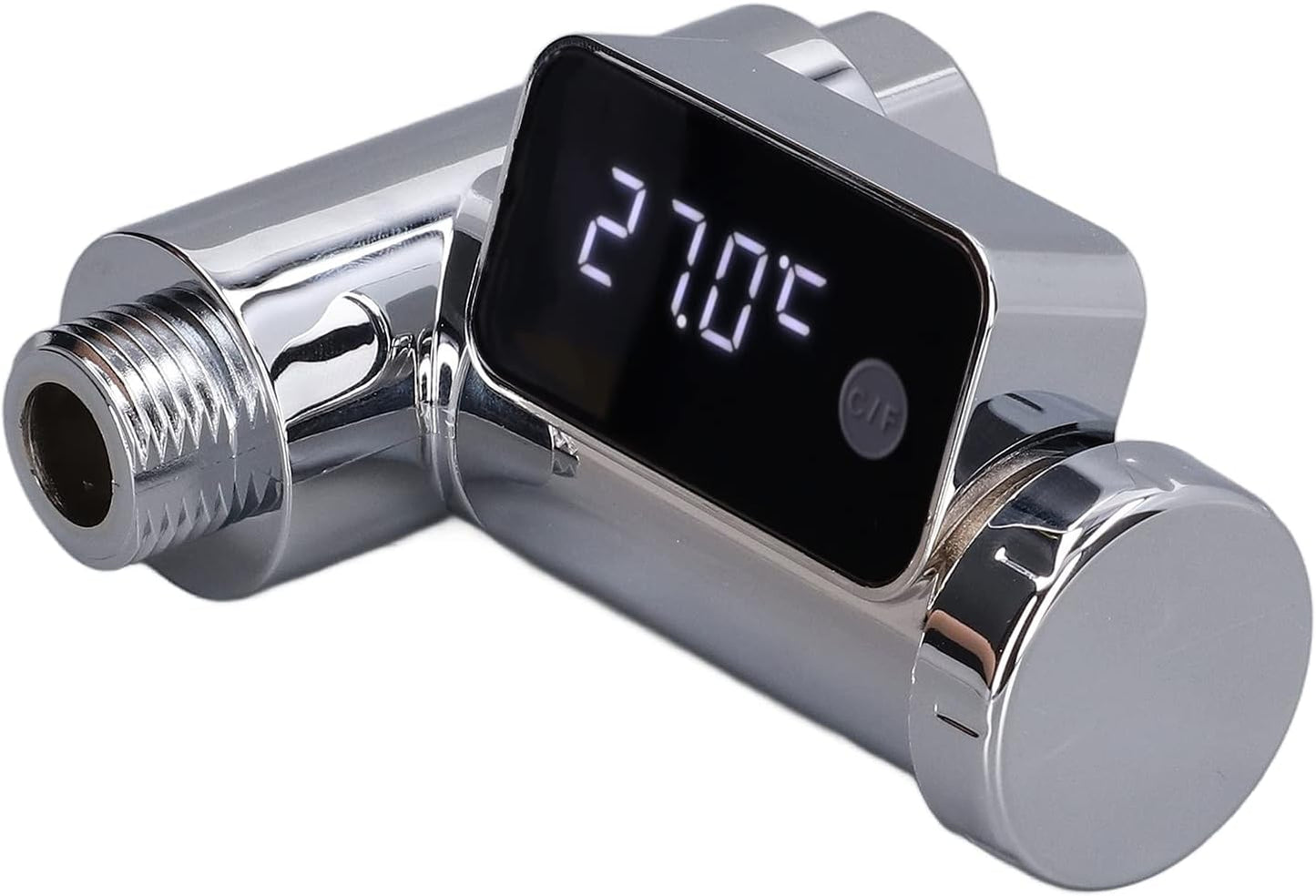 Fdit Instant-Read Shower Thermometer for Kids & Adults, G1/2 Faucet Thermometer with LED Digital Display for Home