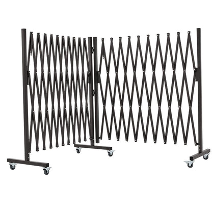 GYMTIME Industrial Expandable Metal Barricade, Portable Safety Barrier with Casters, Mobile Folding Scissor Gate, Aluminum Retractable Fence, 0-180 Degree Rotating, 23.6 Feet, Indoors Outdoors