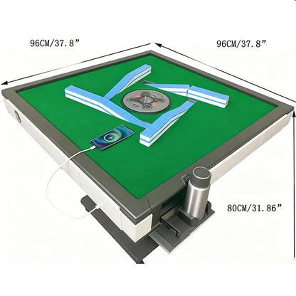 HUANGZHE 2026 Automatic Mahjong Table for Americans/Chinese/Taiwanese/Filipino,Rules - Ultra-Thin Foldable Mahjong Table shuffler Choice of 100,000+ Households, 42mm Tiles Set