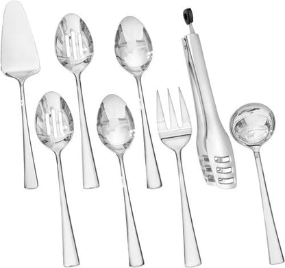 KINGSTONE 8-Piece Serving Utensils Set - Durable 18/10 Stainless Steel | Perfect for Buffets & Parties