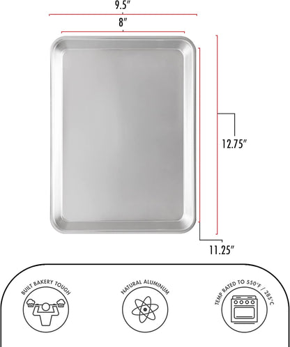 Fat Daddio's Natural Aluminum Quarter Sheet Pan - 2-Pack for Baking