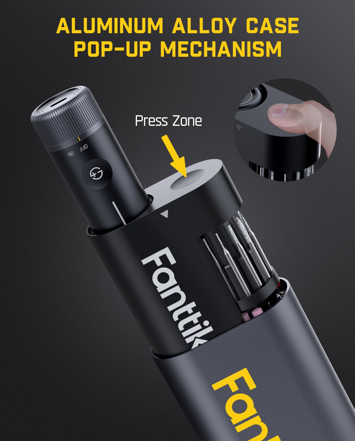 Fanttik F2 PRO Cordless Rotary Tool Kit Strong Magnetic Motor, Revostor Hub, 5 Variable Speed, 25000 RPM, 55 Accessories, for 3D Printed Sanding, Polishing, Drilling, Carving, Cutting DIY Craft