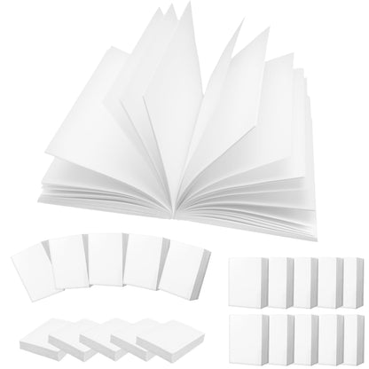 LUFEEMGA 100PCS 1:12 White Book Miniatures Set, Mini Blank Book Dollhouse Tiny Notebook Toy for Mini House, DIY Crafting