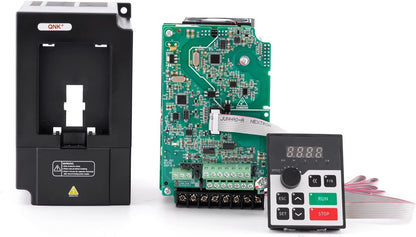 QNK 7.5KW 10HP 380V AC 17.5A VFD Converter Single to 3 Phase Inverter Variable Frequency Drive for CNC Spindle Motor Speed Controller