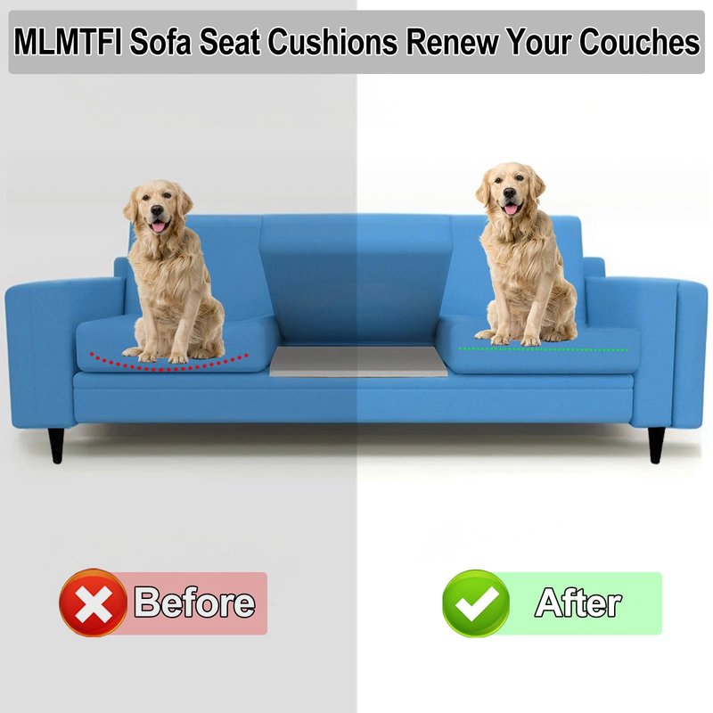 MLMTFI 22" x 22" Couch Cushion Support for Sagging Seat, 3 PCS Large Size Insert Sofa Cushion Support for Better Lift, 45D High-Density Foam Couch Replacement for Furniture Seat Sagging Repair, Grey