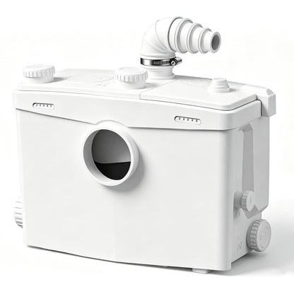 1500W Macerator Pump with Grinding Blade Toilet Pump Utility Sink Pump Upflush to 32.8FT 2800GPH Macerating Toilet System with 5 Water Inlets 1 Outlets for Toilet Sink Shower Laundry Kitchen Basement