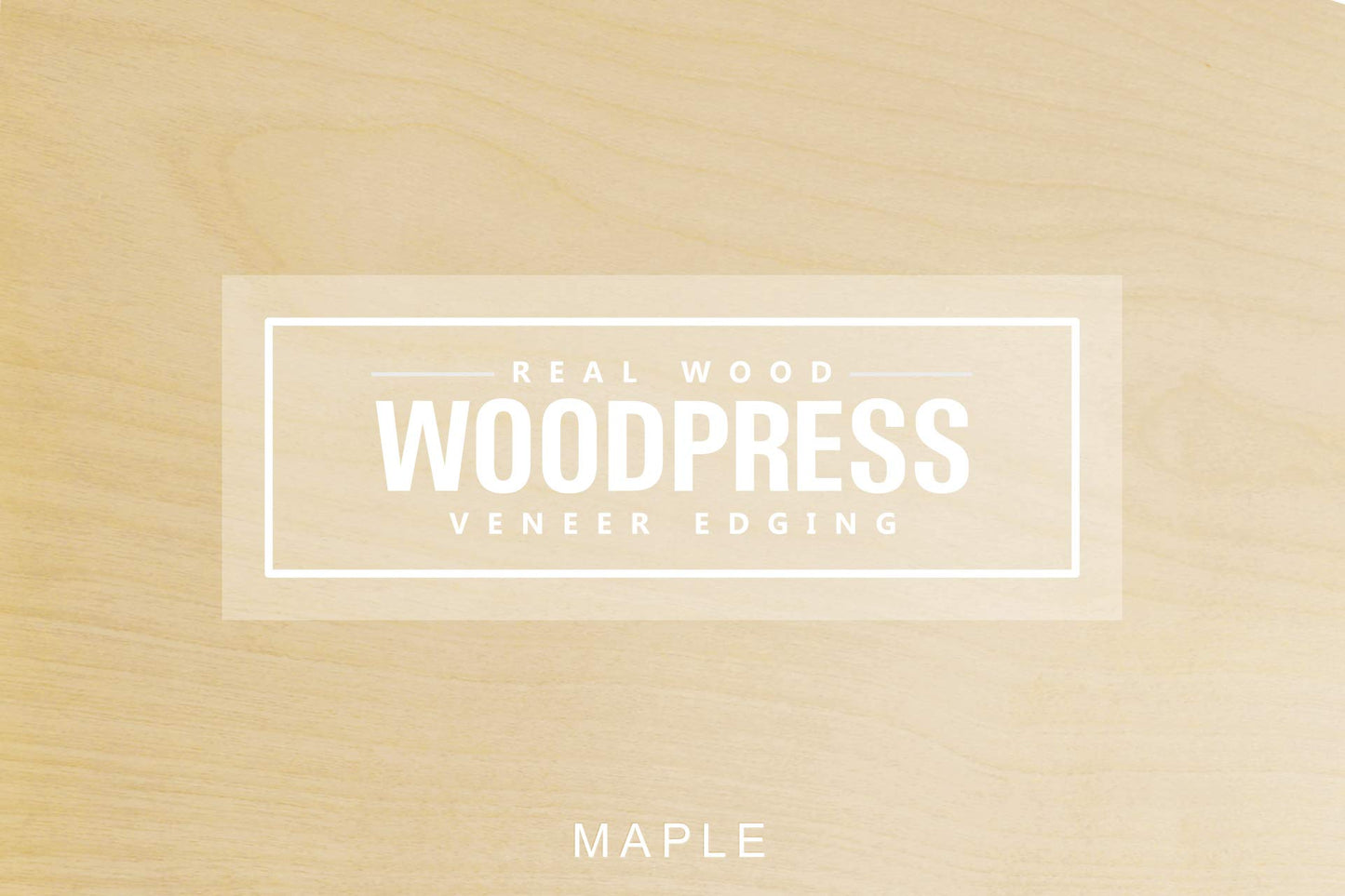 WoodPress® Real Maple Wood Veneer - Pack of 6 Sheets - US Letter Size (Approx 8 & 1/2" x 11") - Veneer for Marquetry, Crafts, Model Making, Panels, Cabinets and Furniture Repair, School Projects