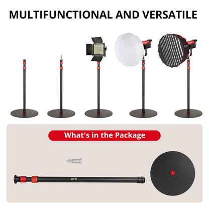 GVM YB2L200 79.9in Heavy Duty Light Stand Kit (2-Pack), Round Base Monopod, 10kg Load Capacity, Flat Base for Stability, for Video Recording, Live Streaming, Interviews & Photography Studio
