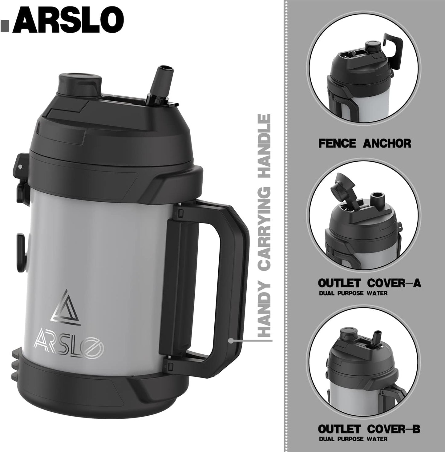 24 108 Sports Water Jug - Gallon Water Bottle - Large Insulated Stainless Steel Bottle for Gym, Workouts, Basketball