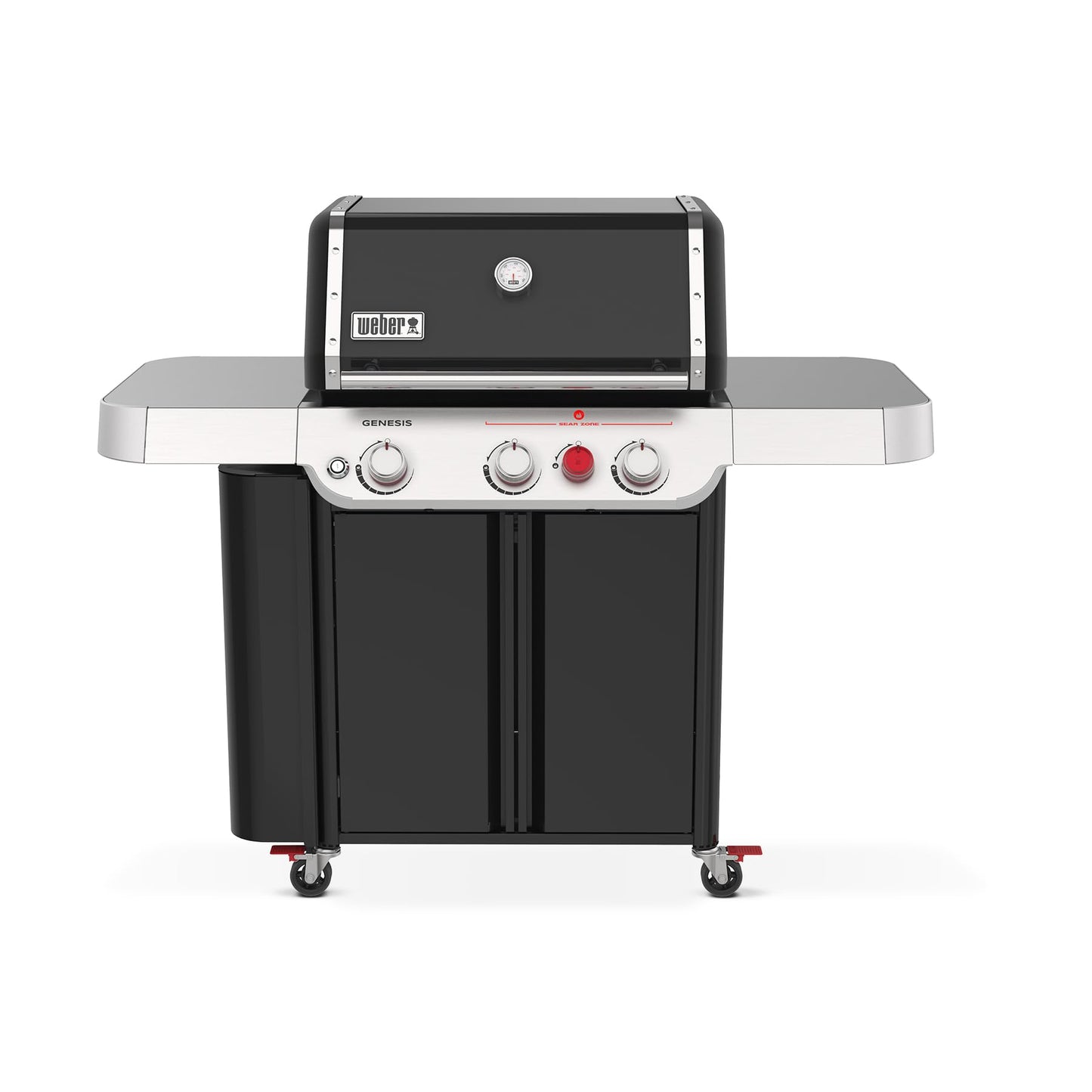 Weber Genesis E-330 Liquid Propane Gas Grill for Outdoor Cooking, 3 Burners, Black – Porcelain-Enameled Cast-Iron Grates, PureBlu Burners & Sear Zone