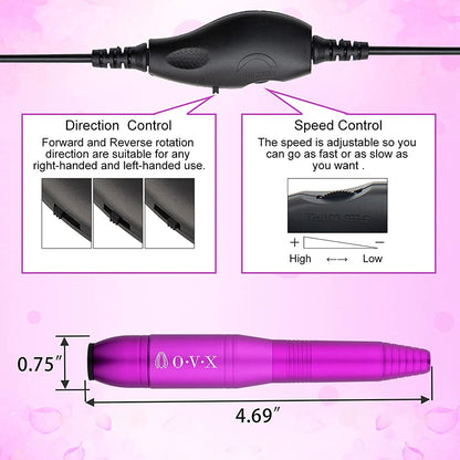 Portable Electric Nail Drill File Machine with Acrylic Nail Kit Set Professional 20000rpm Manicure Pedicure with Sanding Bands Brush for Nail Art Gel Nail Polish Tips Clippers
