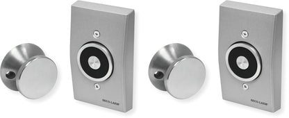 Seco-Larm DH-171SQ Pack of 2 Flush-Mount Magnetic Door Holders, 33 lb Holding Force, Wired Electric Operation, Tri-Volt 12/24 VAC/VDC and 120 VAC, Cast Aluminum Faceplate, Low Profile
