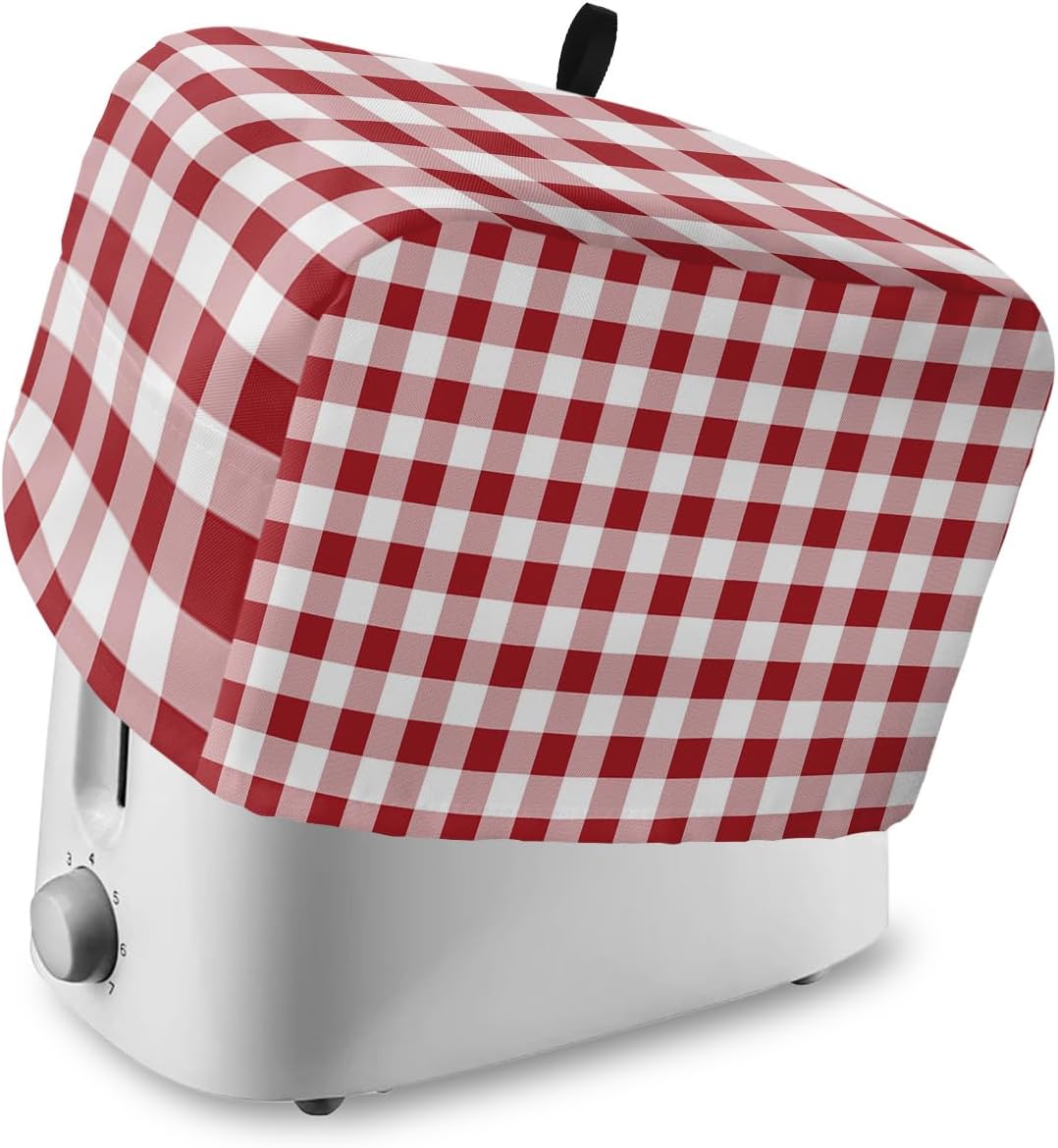 Toaster Oven Covers - Dustproof Red White Plaid & Buffalo Check for 4 Slice Toasters and Small Appliances