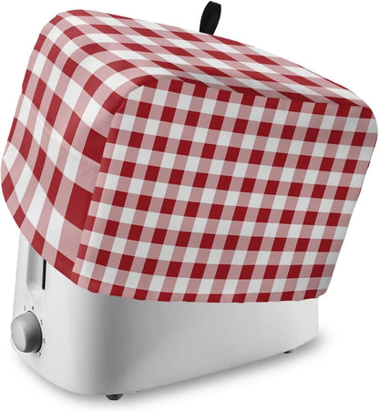 Toaster Oven Covers - Dustproof Red White Plaid & Buffalo Check for 4 Slice Toasters and Small Appliances