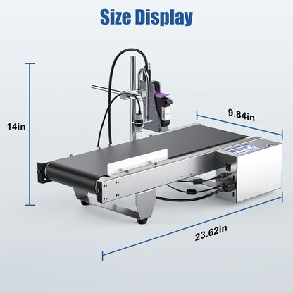 WELCZEK JS350 Automatic Inkjet Coding Machine with Mini Conveyor Belt | 2-12.7mm Industrial Online Inkjet Printer for Expiry Dates, Batch Numbers, Barcodes, QR Codes, Logos & Labels etc.