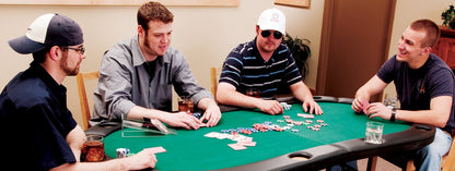 Fat Cat Folding Poker Table for 10 Players, Foldable Texas Holdem Casino Table with Cushioned Rail, Drink Holders, and Green Felt Top