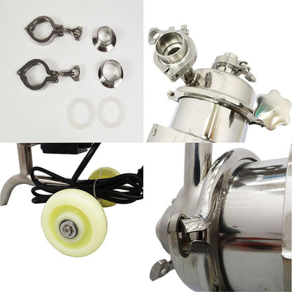 INTBUYING Food Grade Centrifugal Pump 304 Stainless Steel 3T Sanitary Beverage Pump Transfer for Liquid Mobile 110V/0.75KW