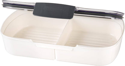 ProKeeper Split Deli Food Storage Container, Air-Tight Silicone Seal and Dry Erase Compatible Lid, 11.75