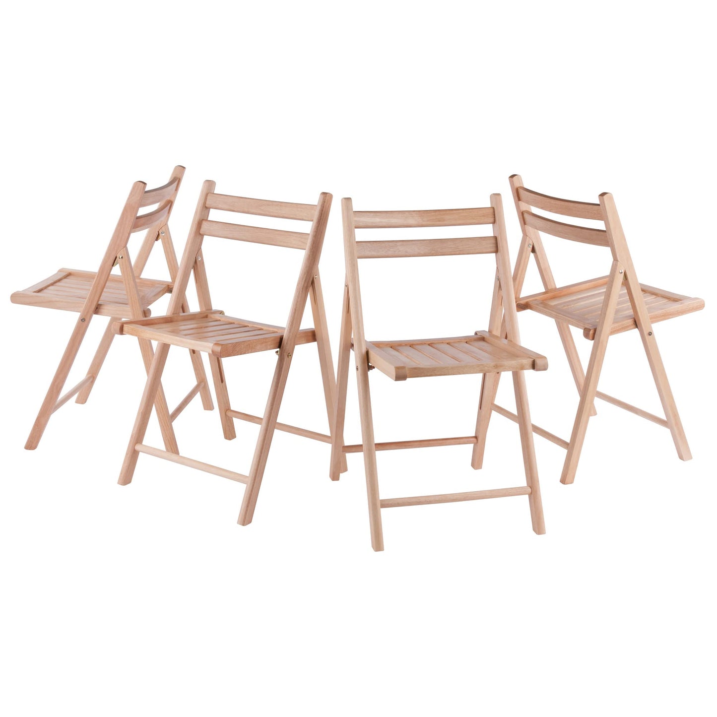 Winsome Delaney 5-PC Set Folding Table and Chairs Natural Finish
