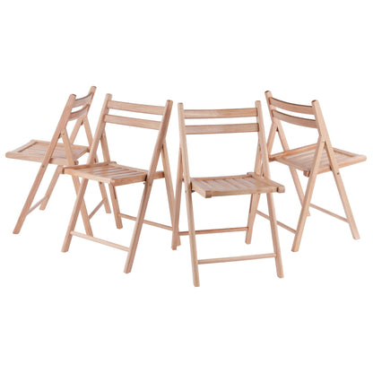 Winsome Delaney 5-PC Set Folding Table and Chairs Natural Finish
