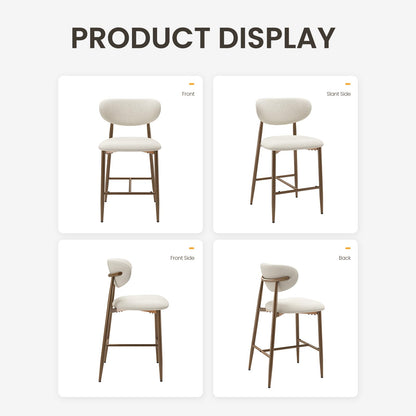 MALOL Bar Stools Set of 4, Counter Height bar stools, Kitchen Bar Stools with Backs, Modern Upholstered, Modern Bar Stools with Metal Legs for Kitchen Island, Counter, Beige