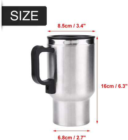 Gorgeri 12V Car Kettle, 450ml Electric In-Car Stainless Steel Heating Cup for Coffee Tea