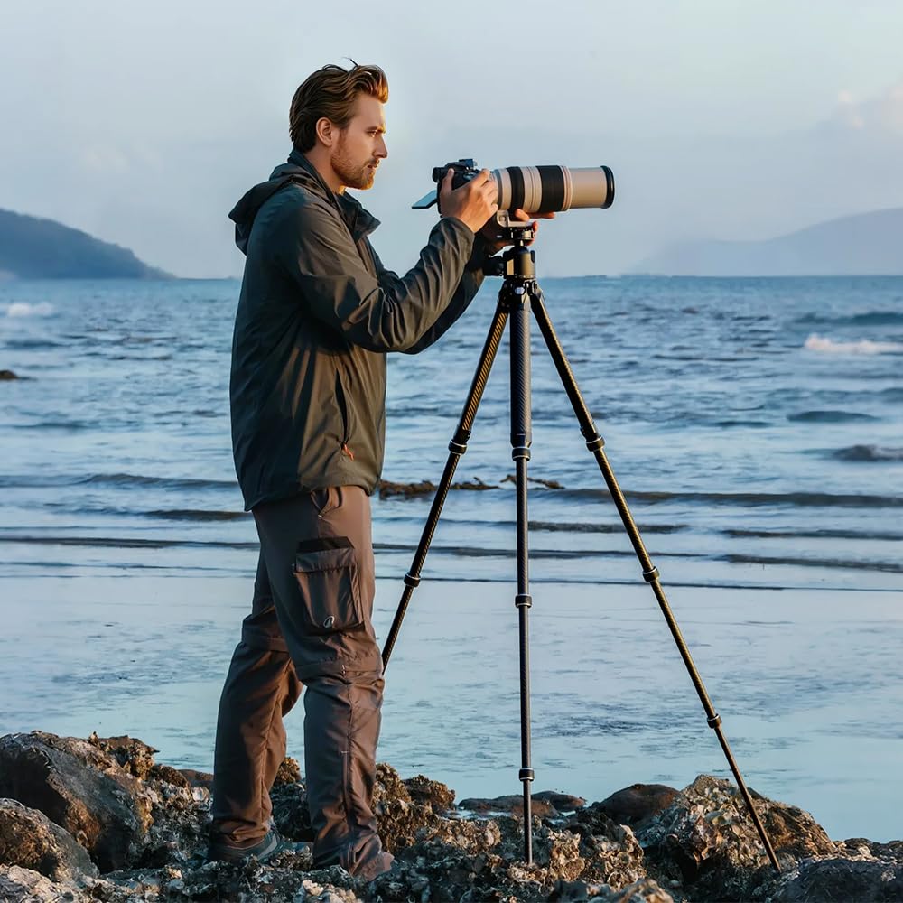 FALCAM TreeRoot Carbon Fiber Small Tripod R140T, 4-Section Legs,Quick Lock Tripod Only-T00A4904