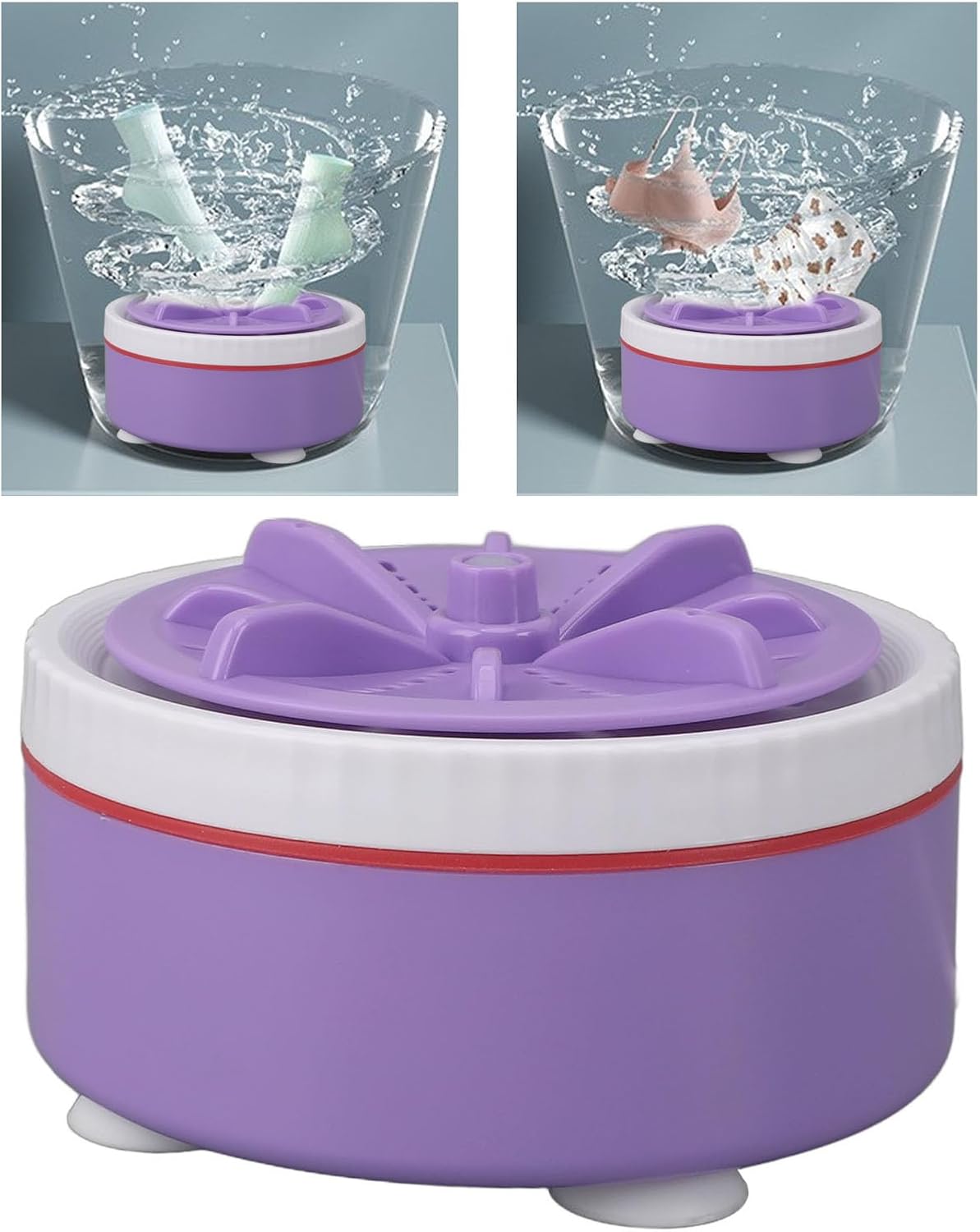 Mini Turbo Washing Machine - USB Portable Small Clothes Washer for Travel, Timed Adjustable Laundry for Underwear, Baby