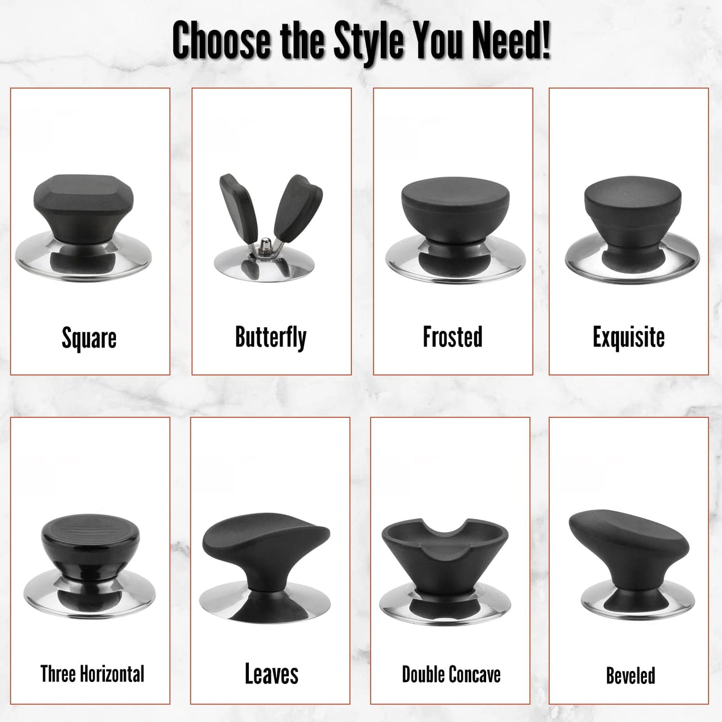 MroMax Universal Pot Lid Cover Knob Handle - Replacement Knob for Kitchen Cookware - Black Exquisite 1Pc
