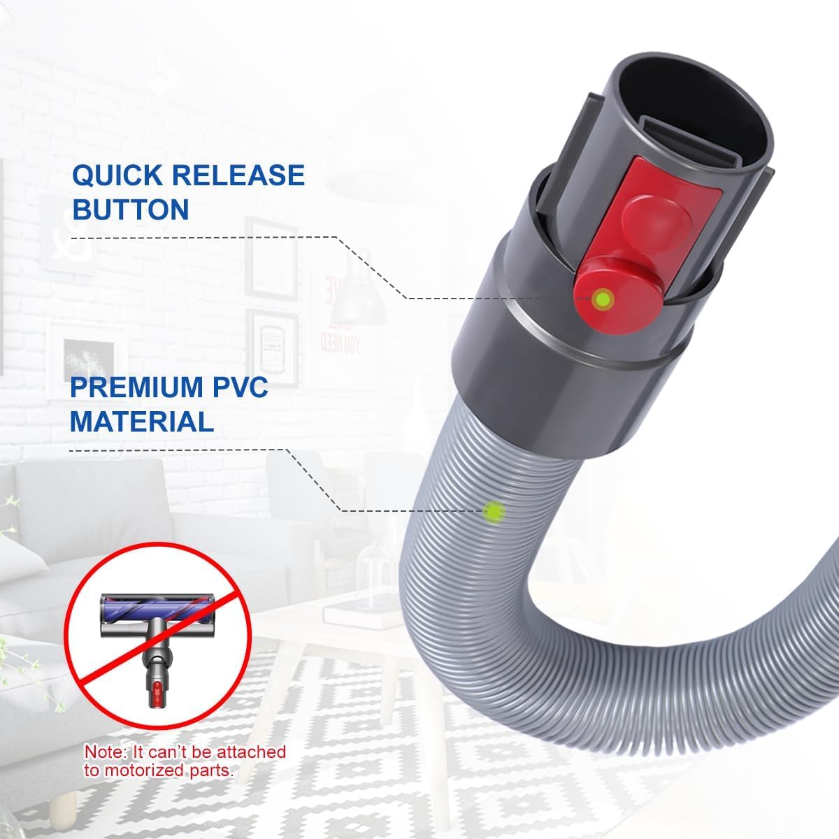 LANMU Flexible Crevice Tool Vacuum Hose for Dyson V15 V12 V11 V10 V8 V7, Attachments for Hard-to-Reach Areas