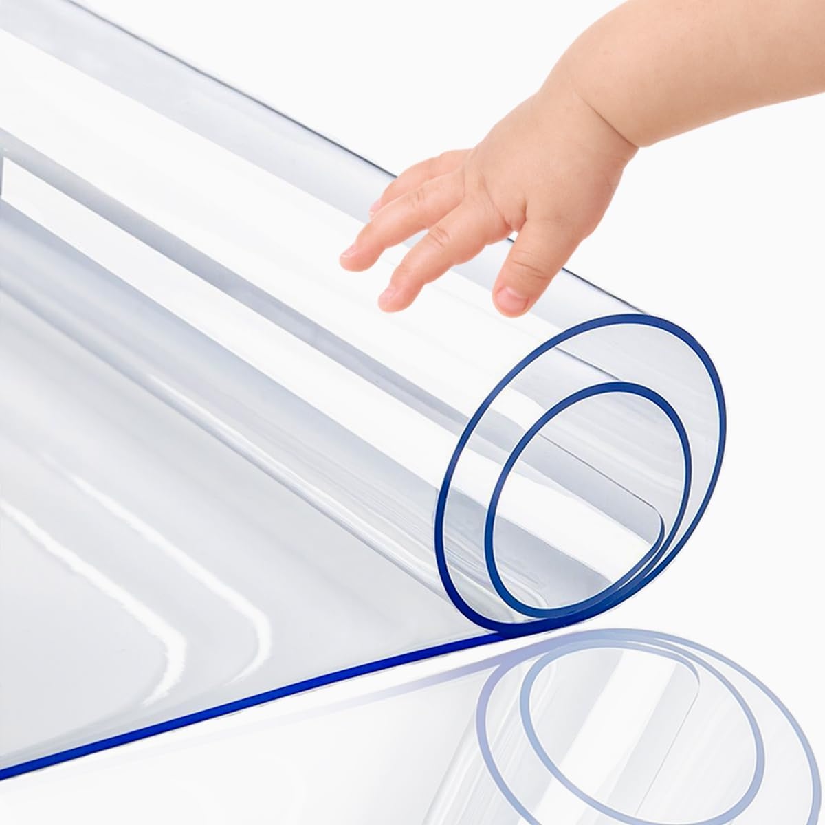 24x66 Inch 1.5mm PoPoTo Clear Desk Pad Cover Protector Dining Room Table Cover Clear Plastic Tablecloth Protector Clear