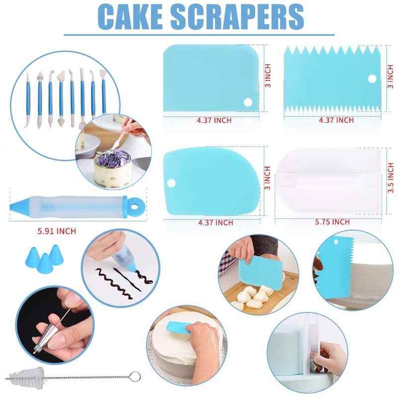 Cake Decorating Kit Cake Decorating Supplies, 515 PCS Baking Supplies Set with 3 Springform Pan Sets, 66 Icing Piping Nozzles, Cake Rotating Turntable, Piping Bags, Birthday Gifts for Mom Wife