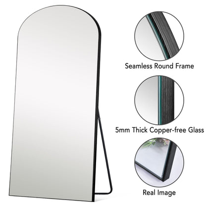 PexFix Full Length Mirror, 71''x31''Black Arched Mirror Large Floor Mirror Standing Leaning Hanging [71''x32''-Black]