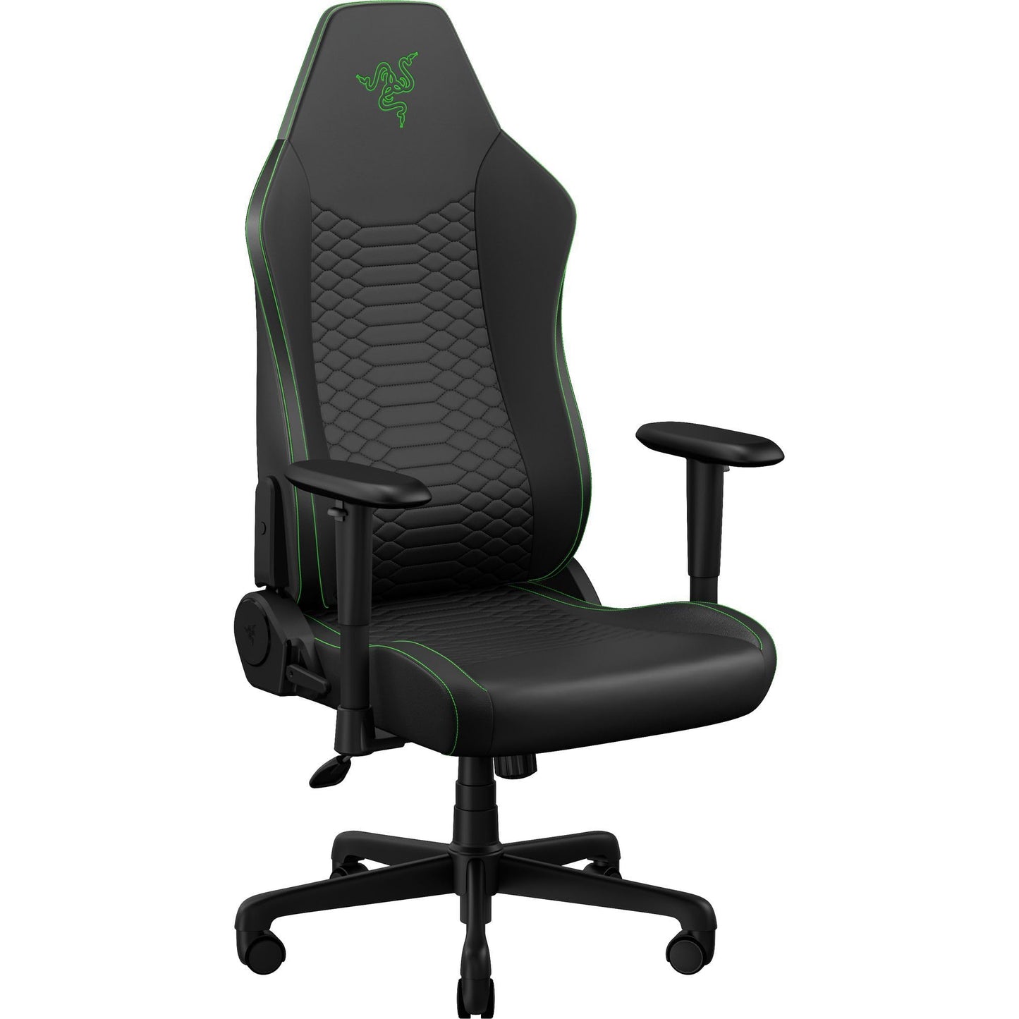 Razer Iskur V2 X NewGen Ergonomic Gaming Chair — Built-in Lumbar Support, Cooltouch Gen-2 EPU Leather, Ultra-Wide Seat Base, Adjustable 152 Degree Recline, Foam Cushions — Black/Green