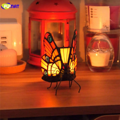 Tiffany Candle Holders Stained Glass Butterfly Table Centerpieces Tealight Holder Night Light Wedding Mother Girl
