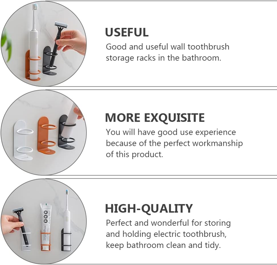 DOITOOL 2pcs Wall Mounted Shelves Toothbrush Holder Rack Organizer for Bathroom Vanity Countertops Office Electric