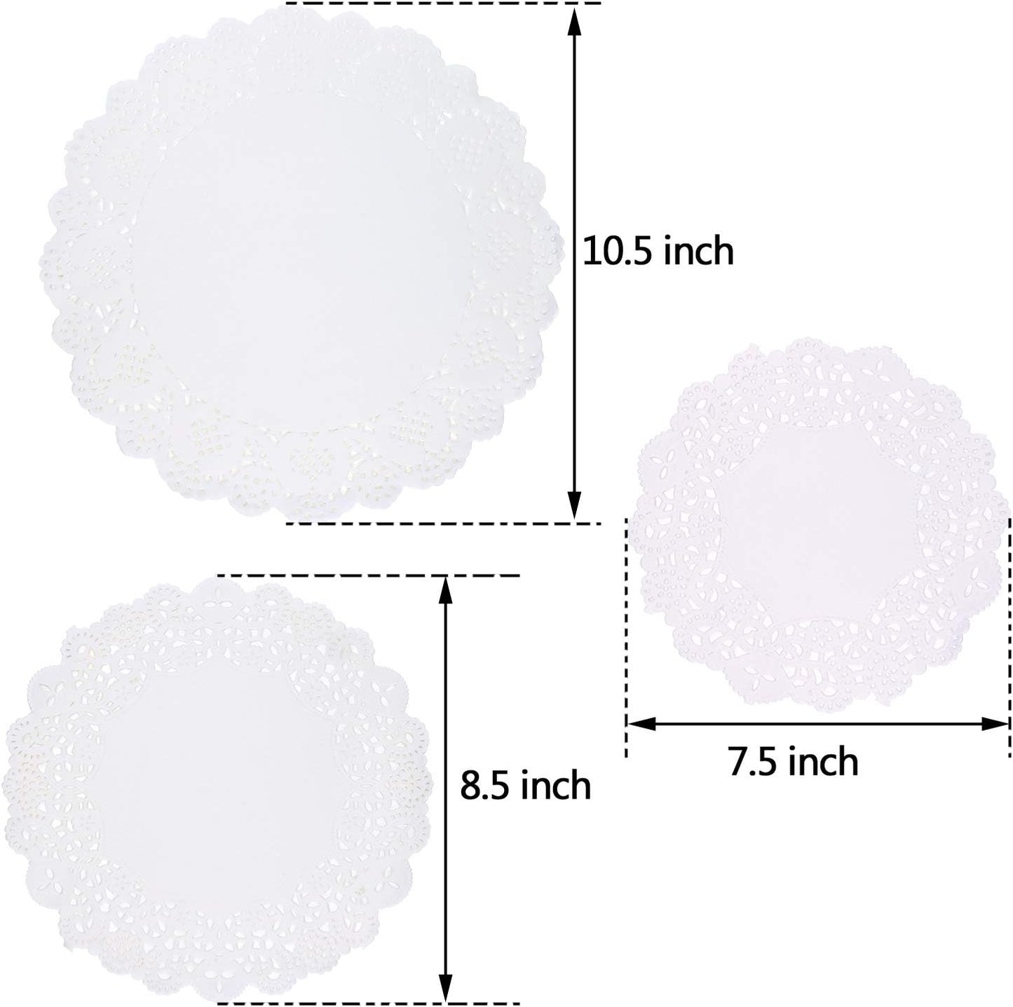 Tupalizy 45PCS Disposable Lace Paper Doilies for Cakes, Desserts, Plates, Tables, Crafts, Serving Trays, Holiday