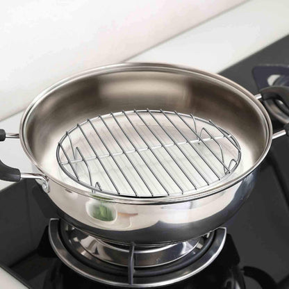 TeamFar Round Cooling Rack Set of 4 - 7½ Inch Stainless Steel Baking Steaming Roasting Rack Set for Pot Air Fryer