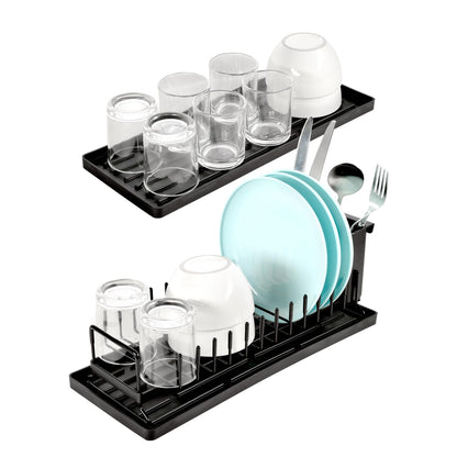 kowiofame Cup Drying Rack Dish Drying Water Bottle Dryer Rack Long Kitchen Sink Counter Drainer Over Tray Plate Forks Glass Cups Spoons Organizer