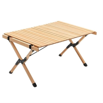 YFCDZVBH Portable Picnic Table, Solid Wood Egg Roll Table Outdoor Picnic Table (颜色 : Medium-Size)