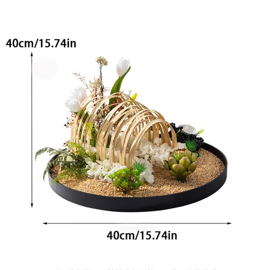 Artificial Bonsai Tree Large Round Table in The Middle of The Turntable Flower Hotel Table Restaurant Light Luxury Decorations Landscape Decorations Artificial Plant Bonsai Tree(Small)