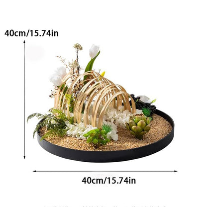 Artificial Bonsai Tree Large Round Table in The Middle of The Turntable Flower Hotel Table Restaurant Light Luxury Decorations Landscape Decorations Artificial Plant Bonsai Tree(Small)