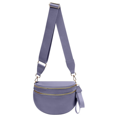 Nylon Crossbody Bags Bum Bag for Women Large Sling Bag Purse with Adjustable Strap（Black）