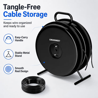 Upgraded 415D Wire Dispenser Wheel, Dual Capacity 2-Reel Wire Dispenser with Easy Grip Handle & Aluminum Reel, Compatible with 250ft 14/2 14/3 14/4 12/2 12/3 10/2 Electrical Wire Rolls
