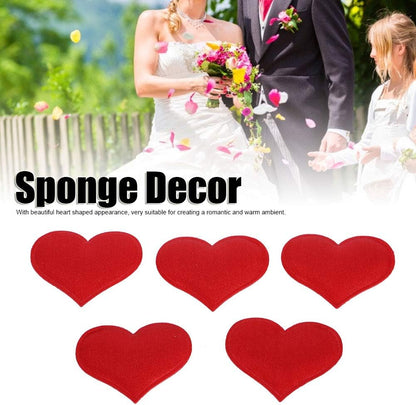 Heart Shape Decor, 500pcs/pack Red Heart Shape Petals Confetti Sponge Scatter for Wedding Party Decorations